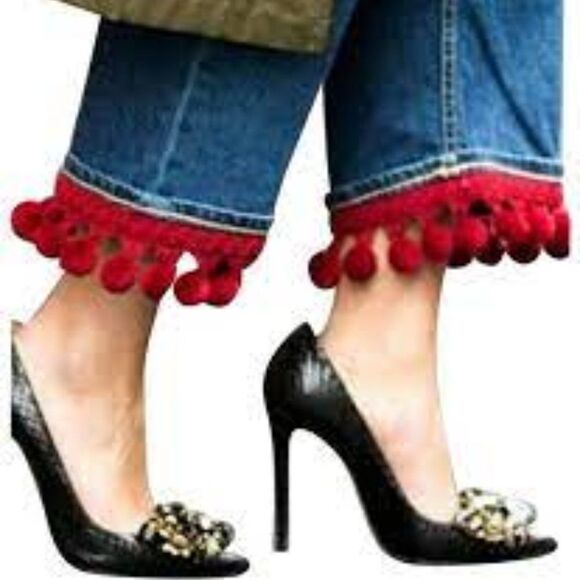 Back Rise Pom Good American | Jeans | Goodamerican Good Legs High Rise Red Pompom ...